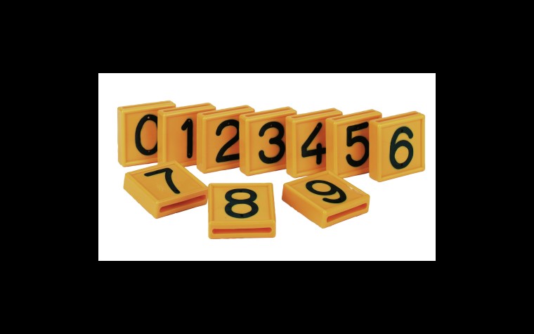 Nummernblock, 1-Stellig, gelb (0-9)